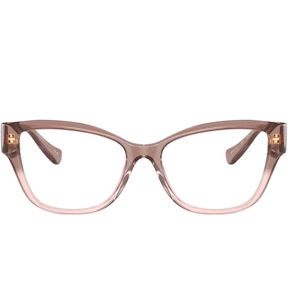 Versace VE3347 Pink Transparent Cat-Eye Glasses with Gold Medallion
